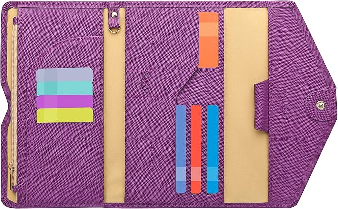 ZOPPEN Mulit-purpose Rfid Blocking Passport Holder Travel Wallet (Ver.4) Passport and Vaccine Card Holder ComboTri-fold Document Organizer Travel Essentials