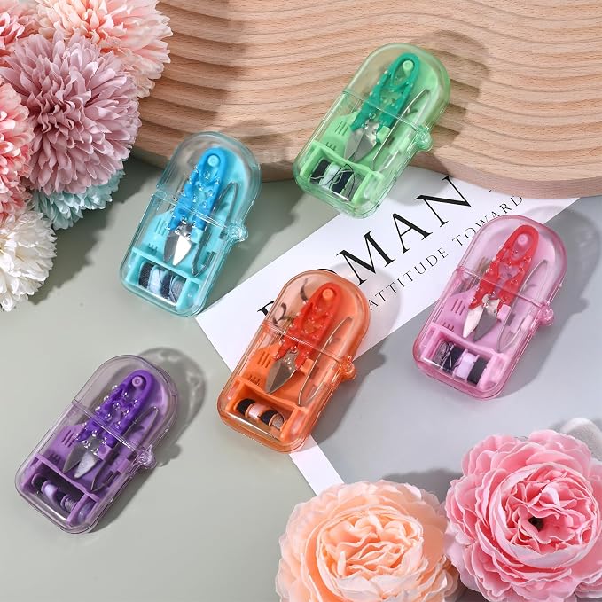 10pcs Travel Sewing Kit, Pocket Bulk Mini Sewing Kit Travel for Adults Emergency Sewing Kits Basic, Hand Portable Small Sewing Kits Travel Size Sewing Supplies and Accessories for Traveler Hotel