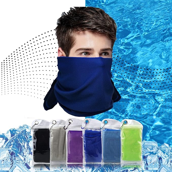 Cooling Towel for Neck 6 Pack,Workout Towel Gym for Women/Men,Soft Breathable Instant Cooling Relief for Sports, Tennis Gift,Hot Yoga, Travel, Camping (6 Pack-Purple/Green/Navy Blue/Blue/Gray/Black)