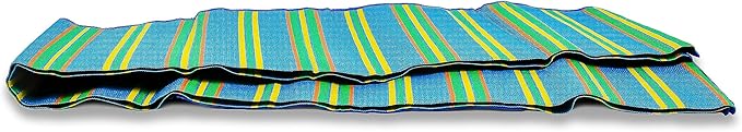Camco Camper/RV Handy Mat - Features Convenient Pockets & Built-in Handles for Carrying - Measures 72” x 108” & Folds to 14.5” x 18” for RV Storage and Organization - Easy to Clean Material (42814)