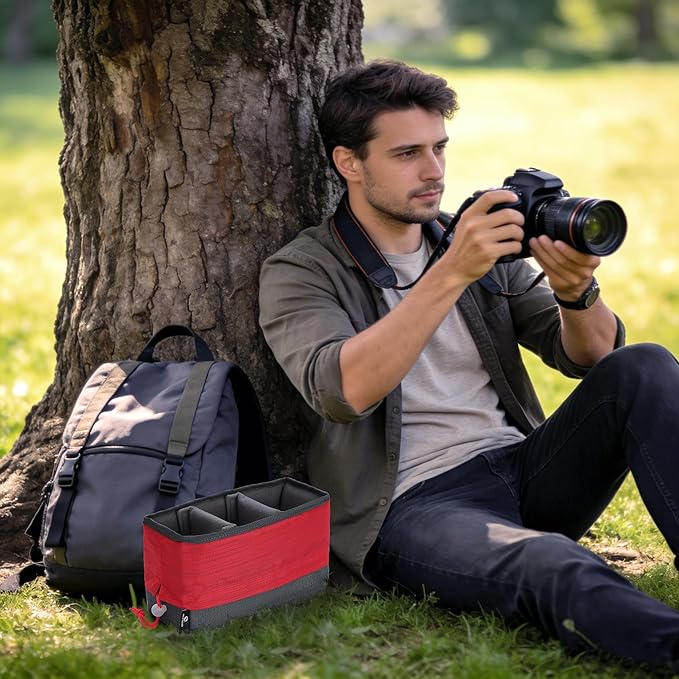 Koolertron Waterproof DSLR Camera Bag with Removable Insert, Adjustable Compartments, Fits in Camera Bags - Protective Case for DSLR/SLR Cameras & Accessories