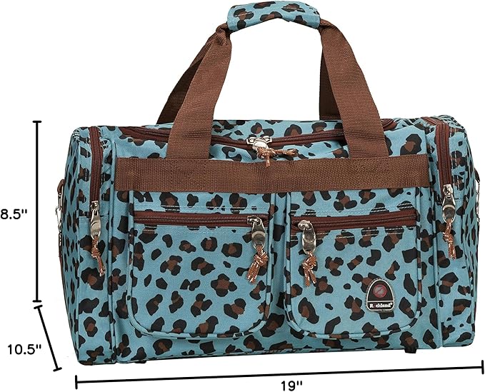 Rockland 19" Polyester Duffel Bag, Blue Leopard