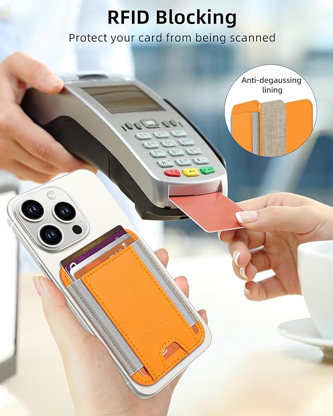 HiWe for MagSafe Wallet: 7-Card Holder, RFID Blocking, Strong Magnet for iPhone 12-17 Series, Slim, 1 Slot