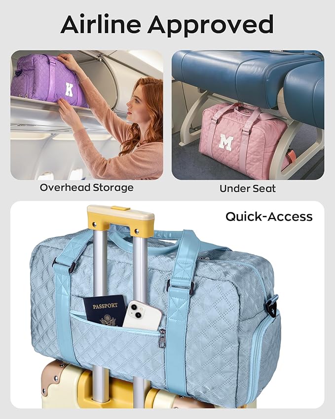 Elilier Girls Birthday Gifts, Travel Duffel Bag, Personalized Weekender Bag, Monogram Overnight Bag Gift for Grandmother, Birthday Gifts Personalized Gifts Bridesmaid Gifts, Mom Gifts