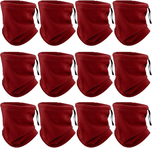 12 Pieces Fleece Neck Warmer For Men Women Winter Neck Gaiter Windproof Face Covering