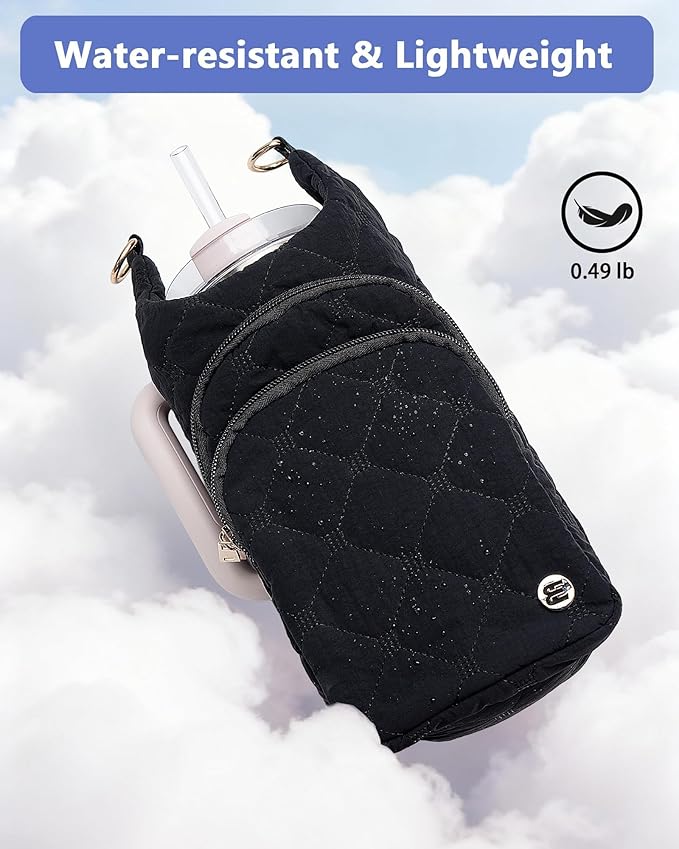 Water Bottle Holder with Strap for 30/32 oz, Crossbody Water Bottle Carrier Bag with RFID Blocking Phone Pocket
