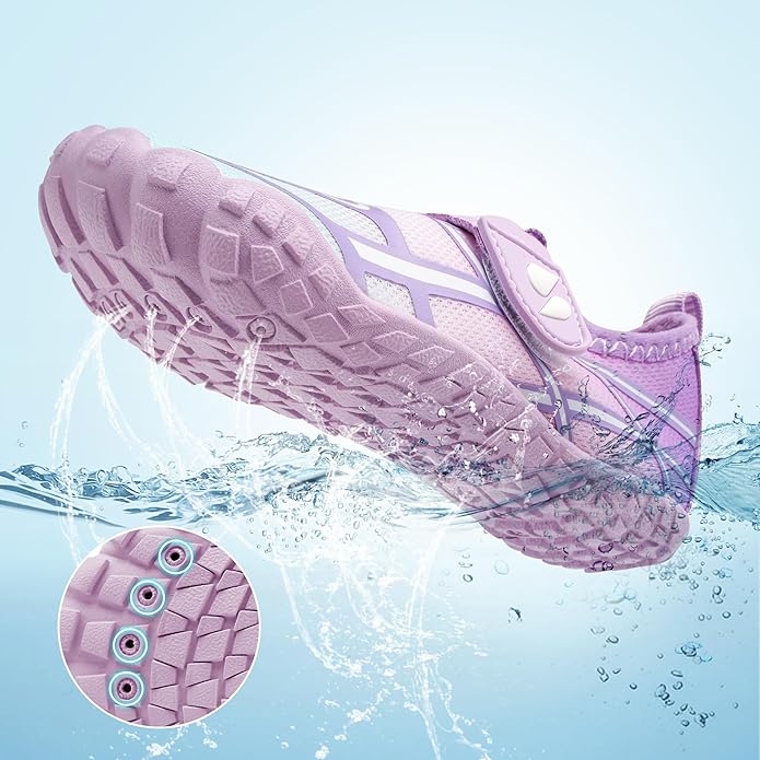 Stelle Kids Water Shoes Wide Toe Box Barefoot Quick Dry Non-Slip Aqua Shoes for Boys Girls Toddler Beach Swim Pool