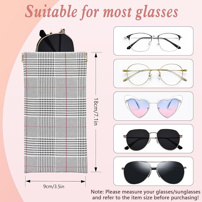 eyeglasses bag Soft Glasses bag, Portable Squeeze Top Sunglasses Case Travel for Women Girls