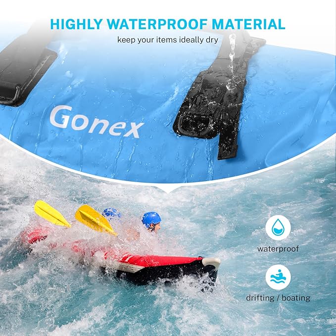 Gonex Extra Large Waterproof Duffle Travel Dry Duffel Bag Heavy Duty Bag with Durable Straps & Handles for Kayaking Paddleboarding Boating Rafting Fishing