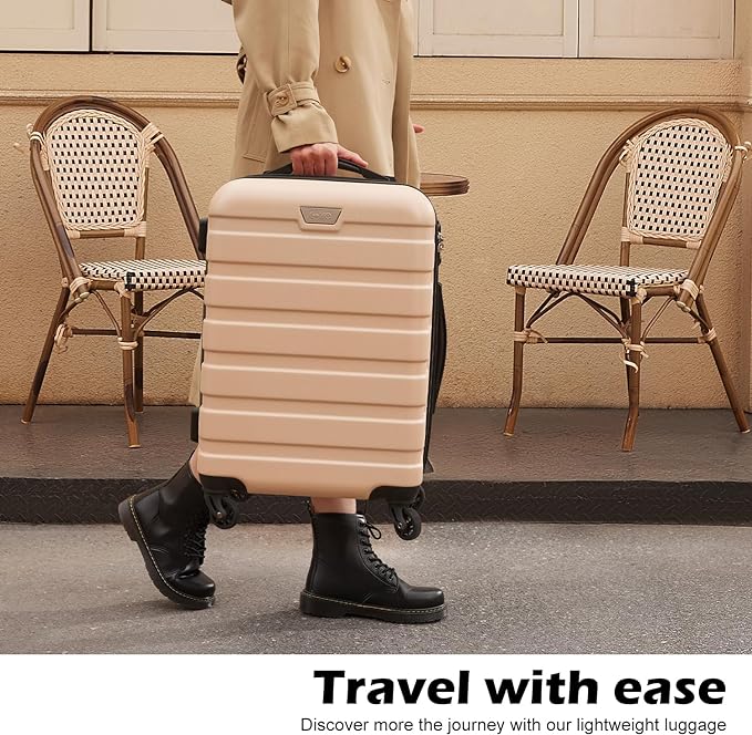 Coolife Luggage 3 Piece Set, Lightweight Durable Hardshell Suitcase set with 360° Spinner Wheels, TSA-approved Lock, Checked Family Travel Luggage sets, 20/24/28 Inch, Orange