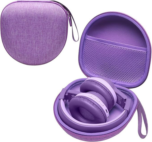 Kids Headphones Case Compatible with iClever BTH12 / HS19 / BTH26 / JoySpark-T5 / Candy Bila BH03 / EarFun/IMYB/MIDOLA MD-B01 / noot Products Foldable Kids Headphones, Purple (Case Only)