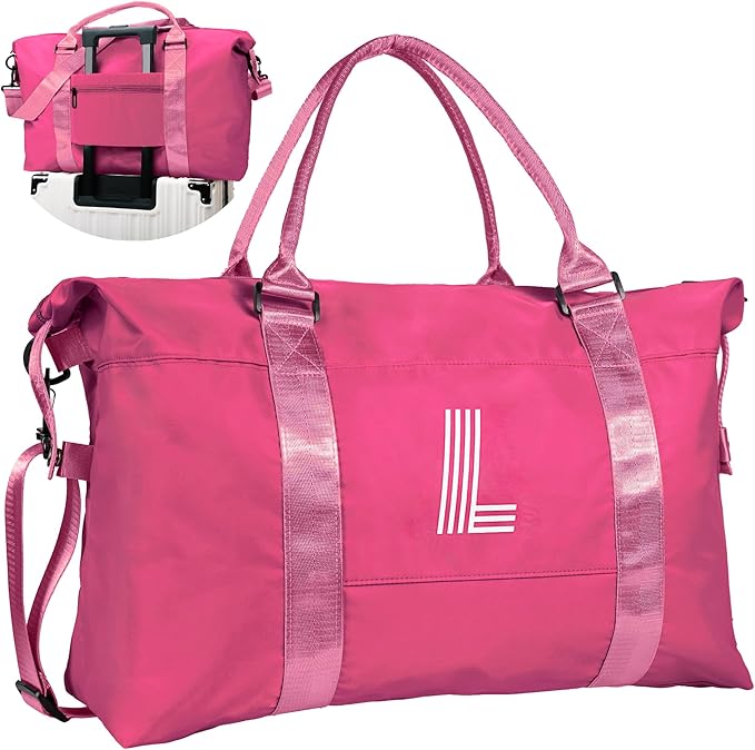 Tween Girls Trendy Stuff, Birthday Gift, Initial Travel Bag, Travel Essential for Girl, Sports Bag, Personalized Weekender Bag, Girls Overnight Bag Gift for Her (Letter L)