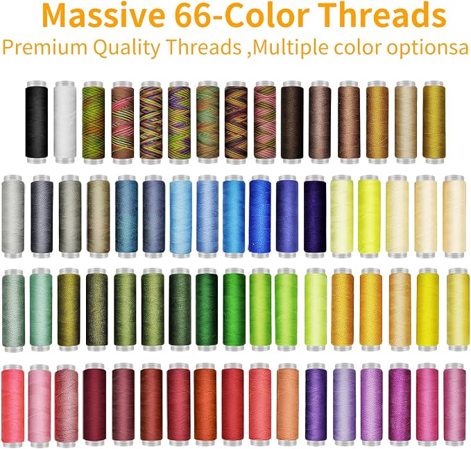 66 Color Sewing Kit for Adults,305 Pcs Sewing Thread Kit,Portable Needle and Thread Kit for Sewing,for Adults, Kids, Beginner, Home, Travel, Emergency Sewing Kits