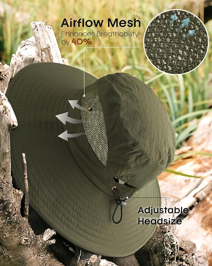 FURTALK Womens Sun Hat with Ponytail Hole Beach Hiking Summer Wide Brim UPF 80+ Outdoor Protection Foldable Bucket Hat