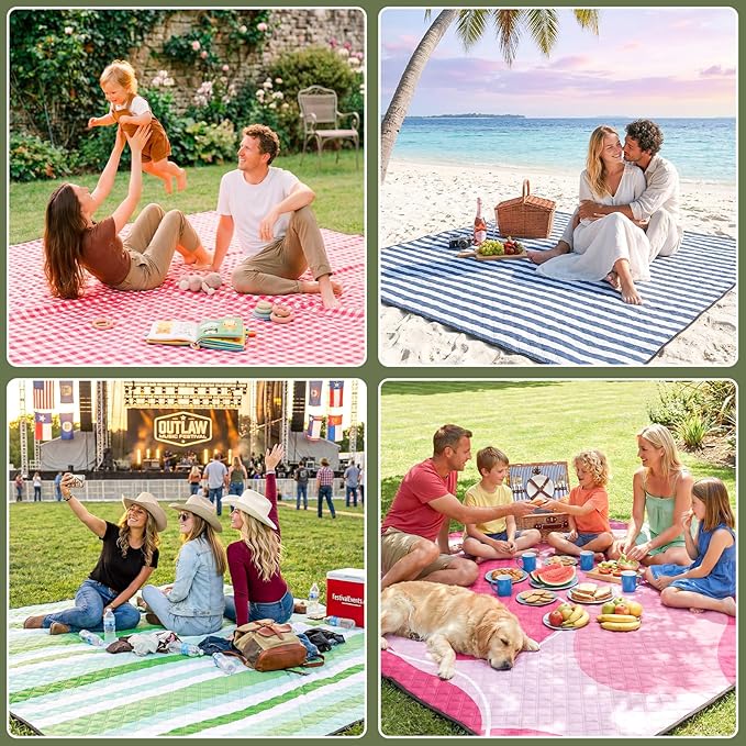 Genovega Waterproof Beach Blanket Picnic Outdoor Mat Rug Mama Mommy Mom Ever from Daughter Son Birthday Groom Bride Law Step Stepmom Present Regalos para el día de Las
