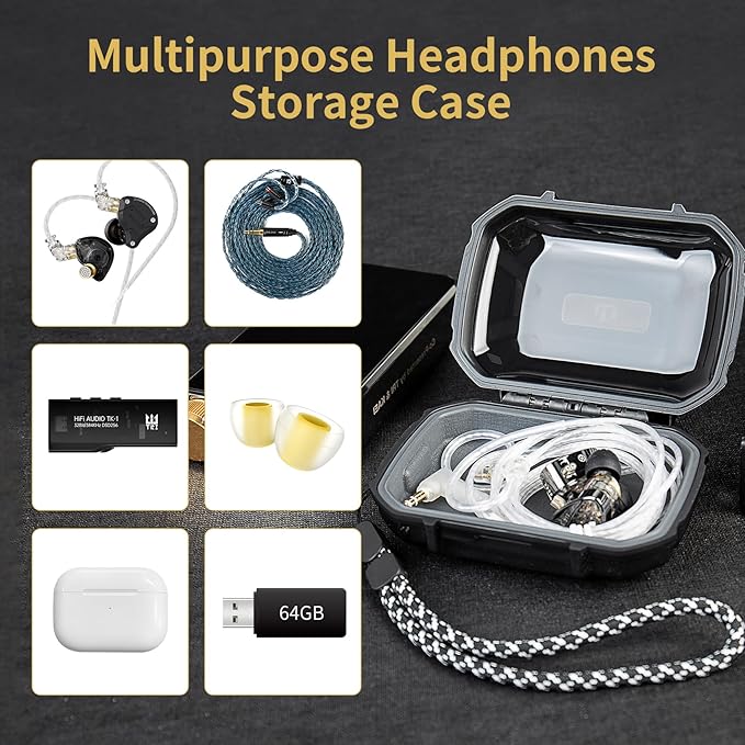 CCZ ZC01 Hard Shell IEM Case for KZ ZS10 Pro in Ear Monitor, Travel Portable Earbuds Case Waterproof Headphone Storage Box for Shure SE215, CCZ Melody, KBEAR KS1, KZ ZAR, ZS12 PRO 2, ZAS, AS16 (White)