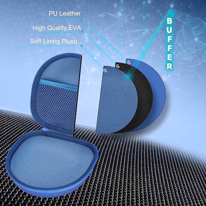 Headphone Case Compatible with JBL/Beats/BERIBES/Jlab/Picun/TOZO/KVIDIO/Soundcore Anker/Skullcandy Noise Cancelling Over-Ear Headphones, Pearl Blue