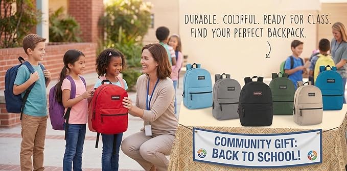 Trail maker Classic 17 inch Backpacks with Adjustable Padded Straps | School Backpacks for Girls, Boys (Navy)