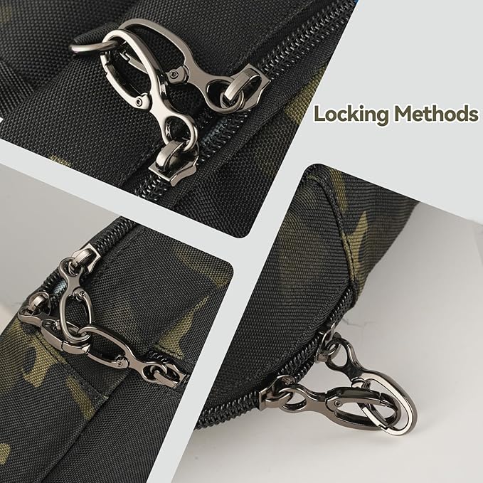 Sling Bag, Tactical Anti Theft Crossbody Bag with Zipper Lock RFID EDC Small Chest Bags for Men Women(Camouflage)