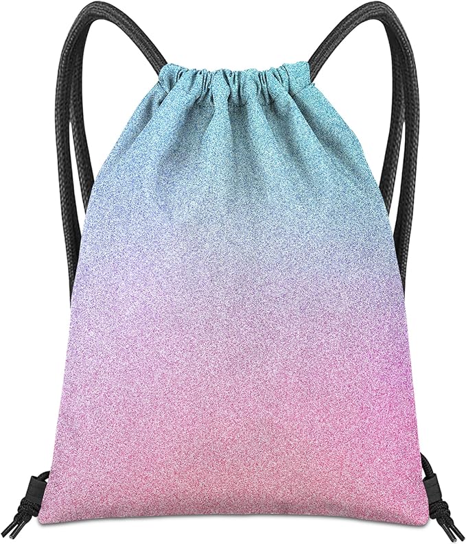 Drawstring Backpack for String Bag Waterproof Cute Sports Beach Swimming Travel (13"×17")-Gradation