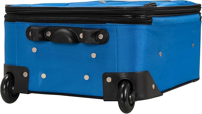 Rockland Fashion Softside 2 Piece Luggage Set, Expandable, (14" Tote/19" Upright), Blue