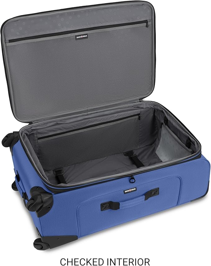 SWISSGEAR Sion Softside Expandable Spinner Luggage Durable Lightweight Travel Suitcase, Regatta, 2-Piece Set (Carry-On/Large)