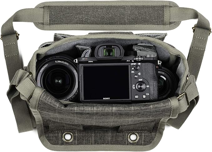 Think Tank Retrospective 4 V2.0 Canvas Shoulder Bag for Mirrorless or Standard DSLR Cameras and Photo Accessories - Pinestone - X-Small