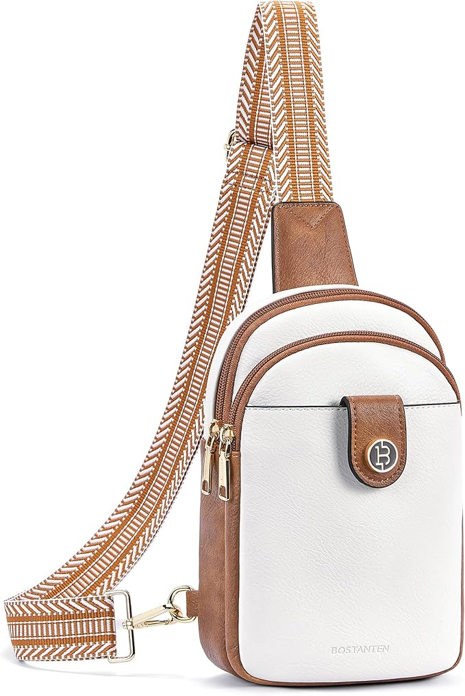 BOSTANTEN Sling Bag Crossbody Bags for Women Trendy Crossbody Purse Leather Chest Bag