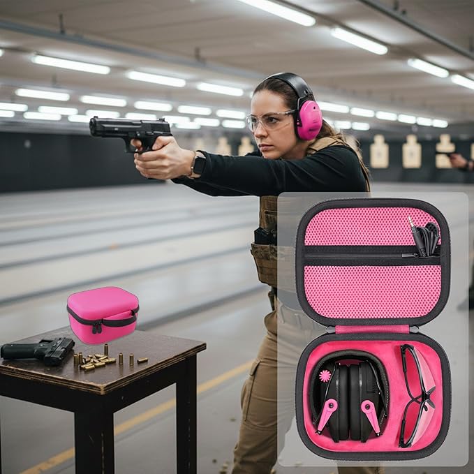 Storage Case Compatible with Walkers Razor Slim/Howard Leight Honeywell Impact Sport Electronic Ear Protection Muffs