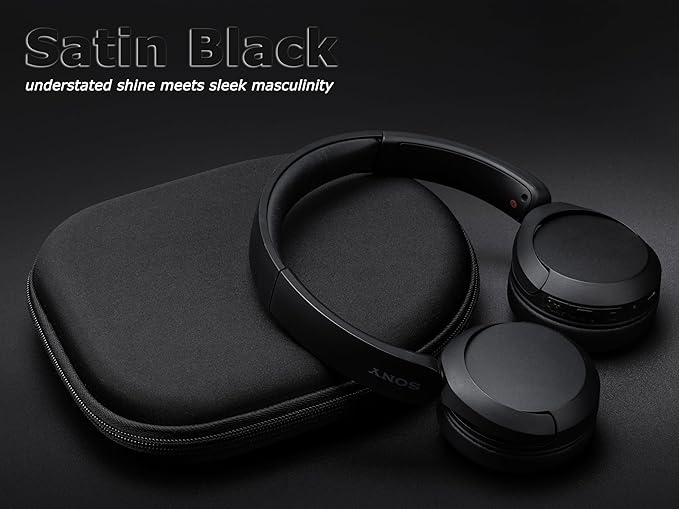 Ginsco Case Compatible with JBL Tune 510BT/520BT/500BT with Sony WH-CH520/510, Ultra-Slim Hard Shell Headphone Case for On Ear Headphones (Satin Black)