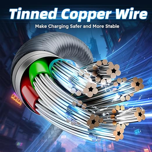 USB C to USB C Cable, Multi Charging Cable with 4 Type-C Connectors, 4 in 1 Charger Cord Type C, Multiple Charger Cord for iPhone 17/16/15, iPad,Galaxy S24/23, Switch, Power Bank, Tablets [5FT]