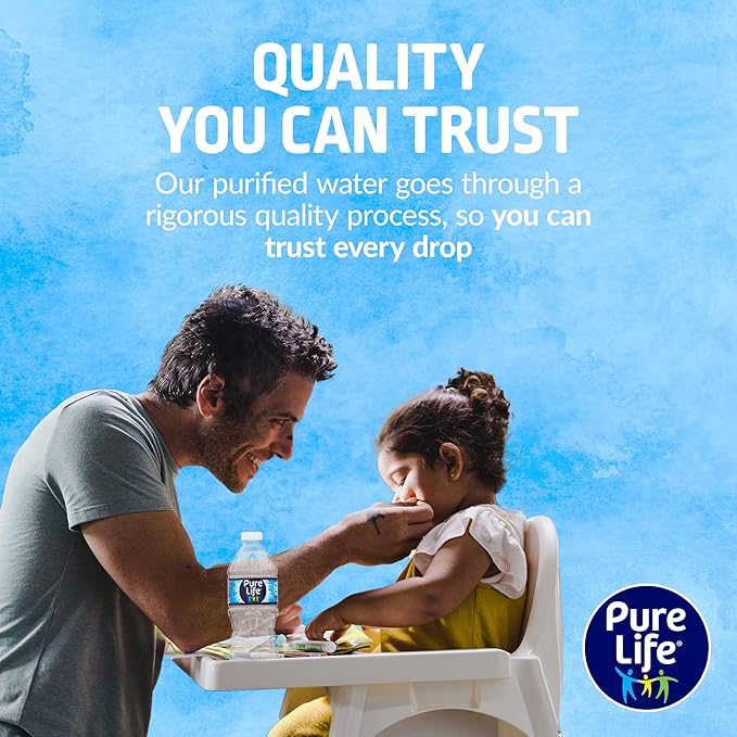 Pure Life Purified Water Bottles, 24 Pack - Still Bottled Water Enhanced with Minerals for a Crisp Taste, Plastic Bottles - 16.9 Fl Oz