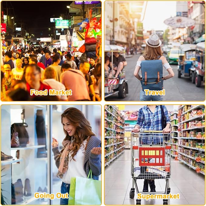 6 Pcs Reusable Shopping Bags Foldable,Grocery Bags in Pocket,Waterproof and Machine Washable,Eco-friendly Travel Recycle Polyester Tote Bags for Daily Shopping Supplies load