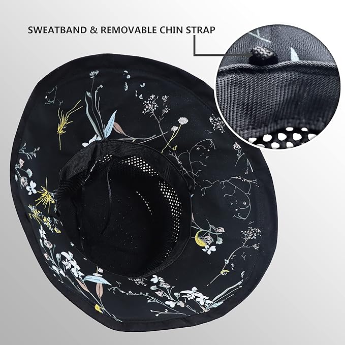 Summer Mesh Sun Hats for Women UV Protection Wide Brim Packable Beach Bucket Hat