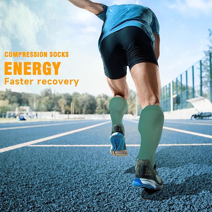 cerpite Compression Socks for Women & Men 6 Pairs Knee High Compression Socks 20-30 mmhg Best for Running,Nurse,Travel