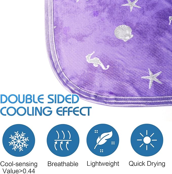 Ailemei Direct Cooling Throw Blanket with Double Sided Cold Effect, Lightweight Breathable Summer Coastal Theme Bed Blankets, Transfer Heat to Keep Body Cool for Hot Sleepers Night Sweats, 50“x70”
