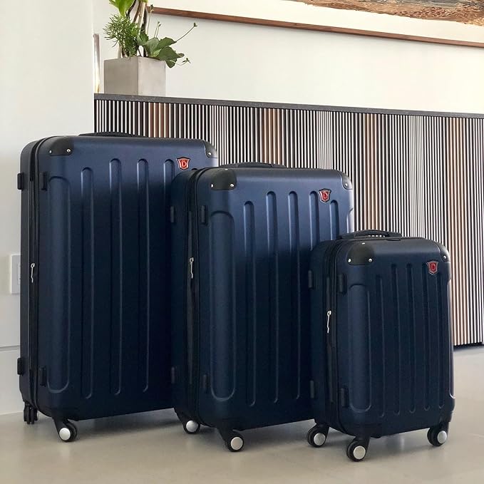 DUKAP INTELY Hardside Luggage Set with Spinner Wheel | Spacious Travel Suitcases with TSA Lock and Ergonomic GEL Handle | 3 Piece Set (20"/28"/32") | Blue