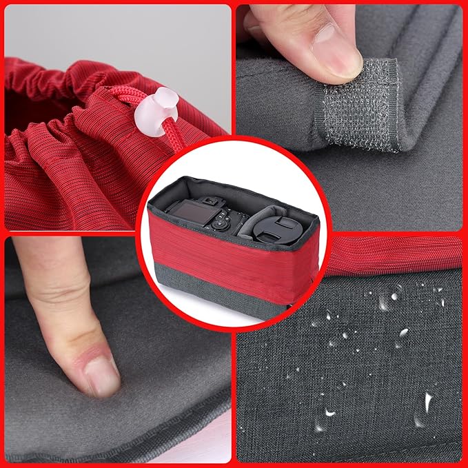 Koolertron Waterproof DSLR Camera Bag with Removable Insert, Adjustable Compartments, Fits in Camera Bags - Protective Case for DSLR/SLR Cameras & Accessories