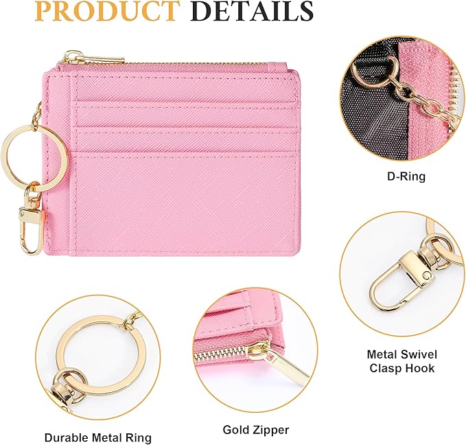 Sodsay Card Case Slim Front Pocket Wallet for Women Credit Card Holder with Keychain | Slim, Credit Card Holder, Front Pocket, with Keychain | Slim