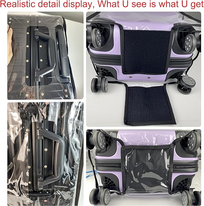 3 Pack Luggage Covers for Suitcase Clear PVC 0.4MM Thickened Waterproof Anti-Scratch Protector Sleeve Fits 20 24 28 Inch Baggage TSA Approved Travel Accessories