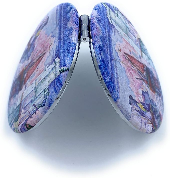Mirror Small Fold Pocket Makeup Mirror Purple Cosmetic Mirror Handheld Variety Paul Signac Print Great Wedding Gift