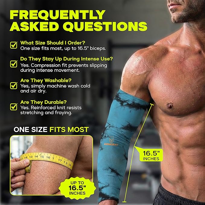 ARMORAY Arm Sleeves for Men and Women - UV Sun Protection Cooling Compression - Tattoo Cover Up Sleeve for Daily Wear & Work