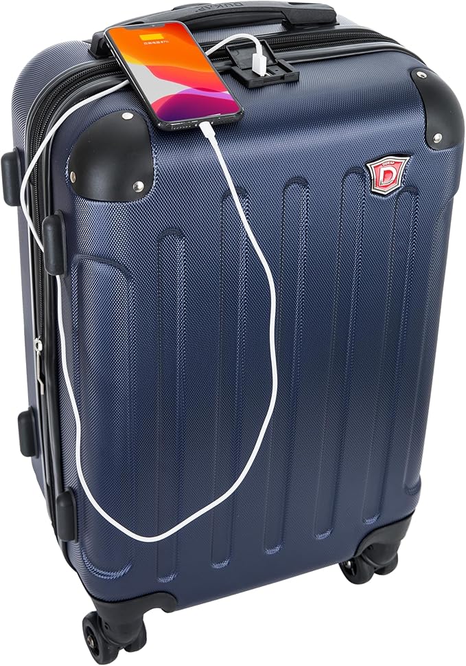 DUKAP INTELY Hardside Luggage Set with Spinner Wheel | Spacious Traveling Suitcase, Travel Suitcases with TSA Lock and Ergonomic GEL Handle | 2 Piece Set (20"/28") | Blue