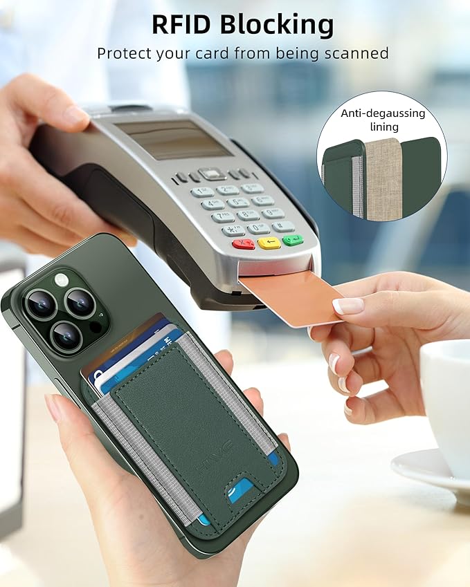 HiWe for MagSafe Wallet: 7-Card Holder, RFID Blocking, Strong Magnet for iPhone 12-17 Series, Slim, 1 Slot