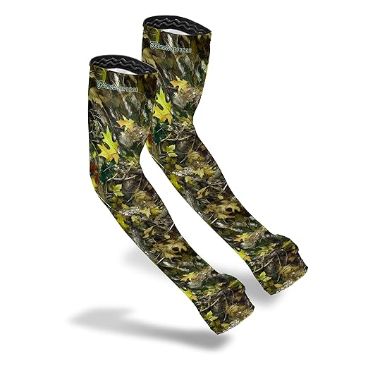FARMER'S DEFENSE Gardening Arm Sleeves|UV Cooling Protective Sleeve Women & Men|Anti-Scratch Cover Sun UPF Outdoor Protection - Green Hunter Camo - XS