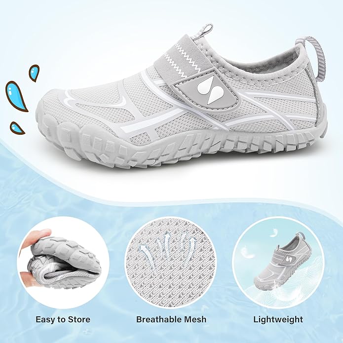 Stelle Kids Water Shoes Wide Toe Box Barefoot Quick Dry Non-Slip Aqua Shoes for Boys Girls Toddler Beach Swim Pool