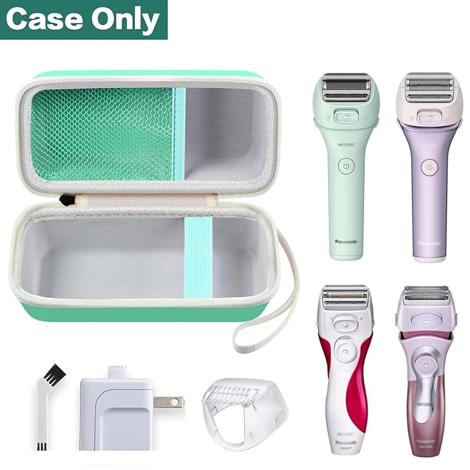 Case Compatible with Panasonic ES-AWL8AV/ES-AWL6AG/ES-WL60-G Electric Shaver for Women Cordless 3 Blade Razor Pop-Up Trimmer Close Curves. Ladies Shave Razors Holder Fits for Charger -Green (Box Only)