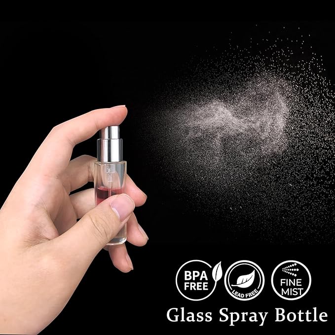 5ml Perfume Travel Refillable Bottle Perfume Atomizer, Travel Size Perfume Bottle,10pcs Glass Bayonet Mount Fragrance Atomizers for Trip, Leak-proof Cologne Sprayer Bottles
