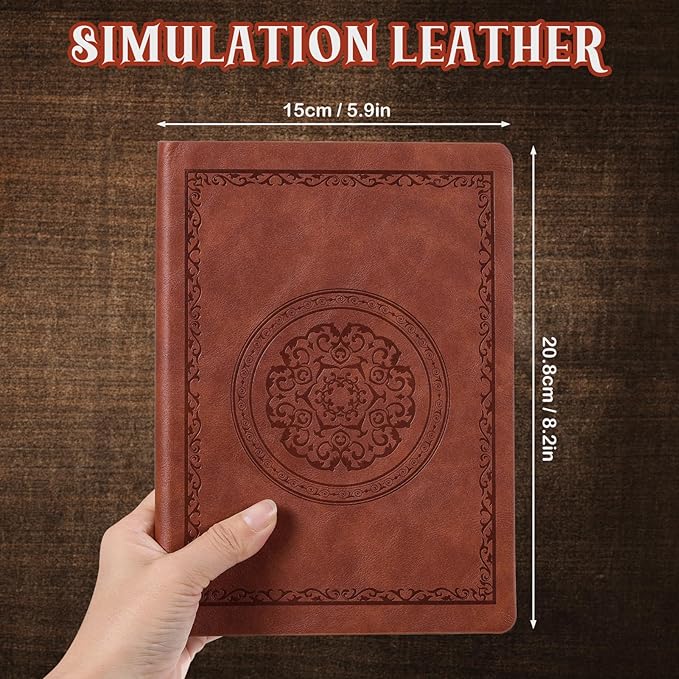 Fetinar 2026 Leather Vintage Journal Notebook,300 Pages,Leather Softcover Lined Journal Notebooks for Women Men,Notebook Journals for Writing Travel,Business,Office,5.7'' X 8.3'',Brown