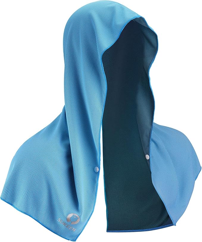 Sukeen Cooling Hoodie Towel, Absorbent Quick-Drying Cooling Towels for Neck and Face, UV Sun Protection Cooling Neck Wraps Sport Head Cooling Towel Hot Weather